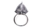 Rustic Silver Cast Iron Sailboat Towel Holder 8""