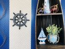 Pirate Decorative Ship Wheel With Sailboat 12""