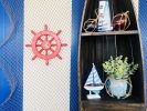 Red Decorative Ship Wheel With Seagull 12""