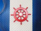 Red Decorative Ship Wheel With Seashell 12""