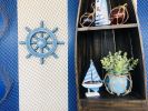 Rustic All Light Blue Decorative Ship Wheel 12""
