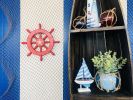 Red Decorative Ship Wheel With Starfish 12""