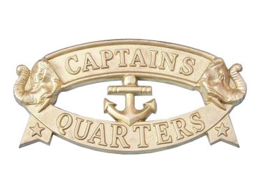 Solid Brass Captain's Quarters Sign 9"