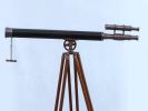 Floor Standing Antique Copper with Leather Griffith Astro Telescope 65""
