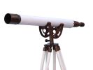 Floor Standing Antique Copper With White Leather Anchormaster Telescope 50""