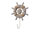 Rustic Decorative Ship Wheel With Hook 8"