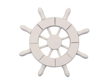 White Decorative Ship Wheel 6""