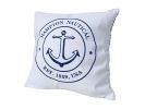 Decorative White Hampton Nautical with Anchor Throw Pillow 16""