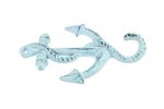 Dark Blue Whitewashed Cast Iron Anchor Hook 5""