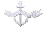 Whitewashed Cast Iron Crews Quarters Anchor Sign 8"