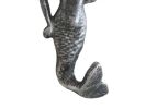 Antique Silver Cast Iron Mermaid Hook 6""
