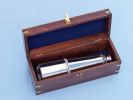 Deluxe Class Chrome Admiral's Spyglass Telescope 27"" w/ Rosewood Box
