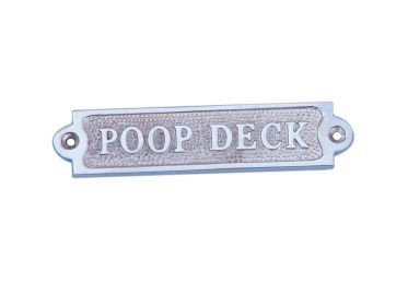 Chrome Poop Deck Sign 6"