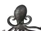Rustic Silver Cast Iron Wall Mounted Octopus Hooks 7""