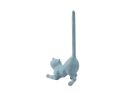 Rustic Light Blue Cast Iron Cat Paper Towel Holder 10""