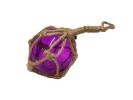 Purple Japanese Glass Ball Fishing Float With Brown Netting Decoration 2""