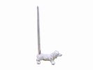 Whitewashed Cast Iron Dog Paper Towel Holder 12""