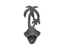 Rustic Silver Cast Iron Wall Mounted Palmtree Bottle Opener 6"
