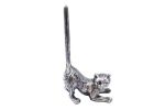 Rustic Silver Cast Iron Cat Paper Towel Holder 10""