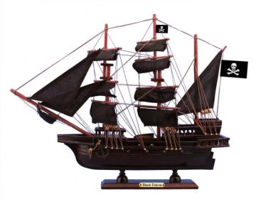 Wooden Captain Kidd's Black Falcon Black Sails Pirate Ship Model 15""