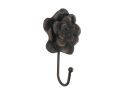 Rustic Copper Cast Iron Decorative Rose Hook 7""