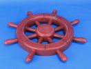 Rustic All Red Decorative Ship Wheel 12""