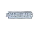 Whitewashed Cast Iron Admiral Sign 6""