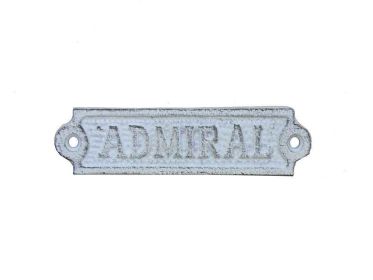 Whitewashed Cast Iron Admiral Sign 6""