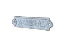 Whitewashed Cast Iron Admiral Sign 6""