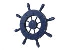 Rustic All Dark Blue Decorative Ship Wheel 9""