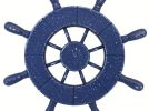 Rustic All Dark Blue Decorative Ship Wheel 9""