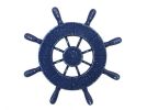Rustic All Dark Blue Decorative Ship Wheel 9""