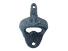 Seaworn Blue Cast Iron Wall Mounted Anchor Bottle Opener 3""