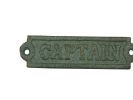Antique Seaworn Bronze Cast Iron Captain Sign 6""