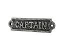 Antique Silver Cast Iron Captain Sign 6""