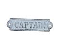 Whitewashed Cast Iron Captain Sign 6""