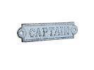 Whitewashed Cast Iron Captain Sign 6""