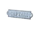 Whitewashed Cast Iron Captain Sign 6""