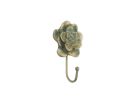 Antique Bronze Cast Iron Decorative Rose Hook 7""
