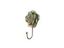 Antique Bronze Cast Iron Decorative Rose Hook 7""