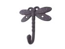 Cast Iron Dragonfly Decorative Metal Wall Hook 5""