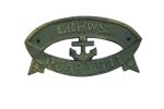 Antique Seaworn Bronze Cast Iron Crews Quarters Sign 8""