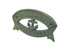 Antique Seaworn Bronze Cast Iron Crews Quarters Sign 8""