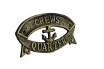 Antique Gold Cast Iron Crews Quarters Sign 8""