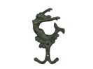 Antique Seaworn Bronze Cast Iron Mermaid Key Hook 6"