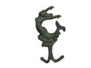Antique Seaworn Bronze Cast Iron Mermaid Key Hook 6"