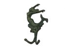 Antique Seaworn Bronze Cast Iron Mermaid Key Hook 6"
