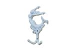 Whitewashed Cast Iron Mermaid Key Hook 6""