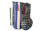 Set of 2- Antique Silver Cast Iron Sailor's Knot Book Ends 10""