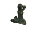 Antique Seaworn Bronze Cast Iron Sitting Mermaid 3""